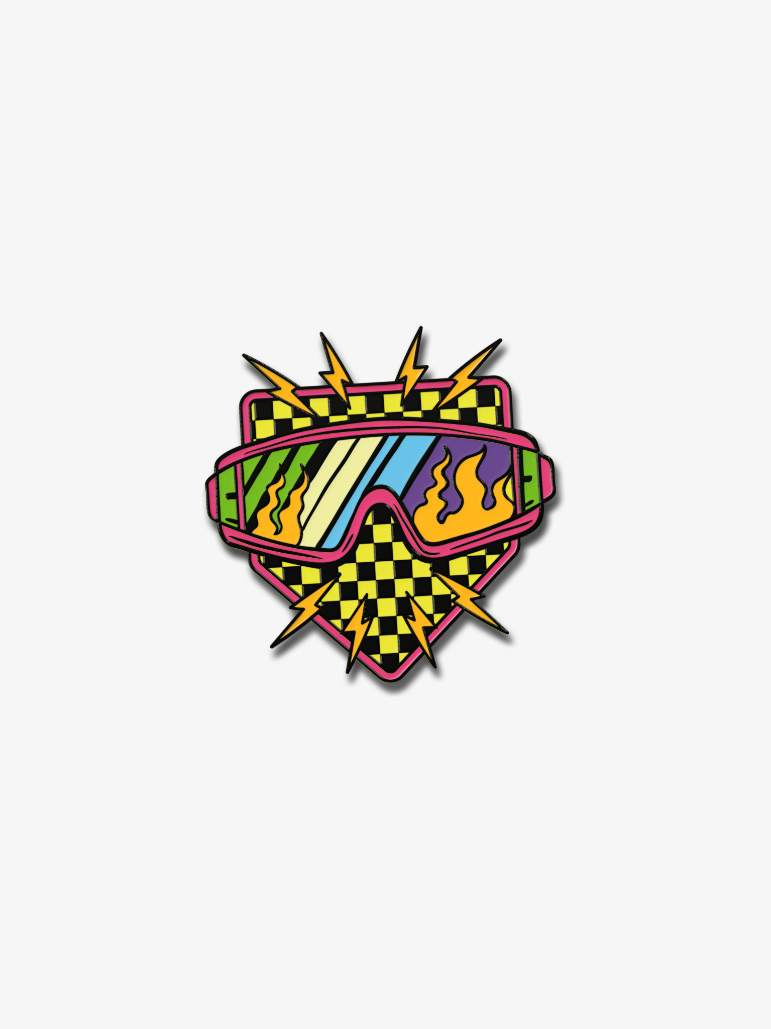 Flaming Goggles Pin