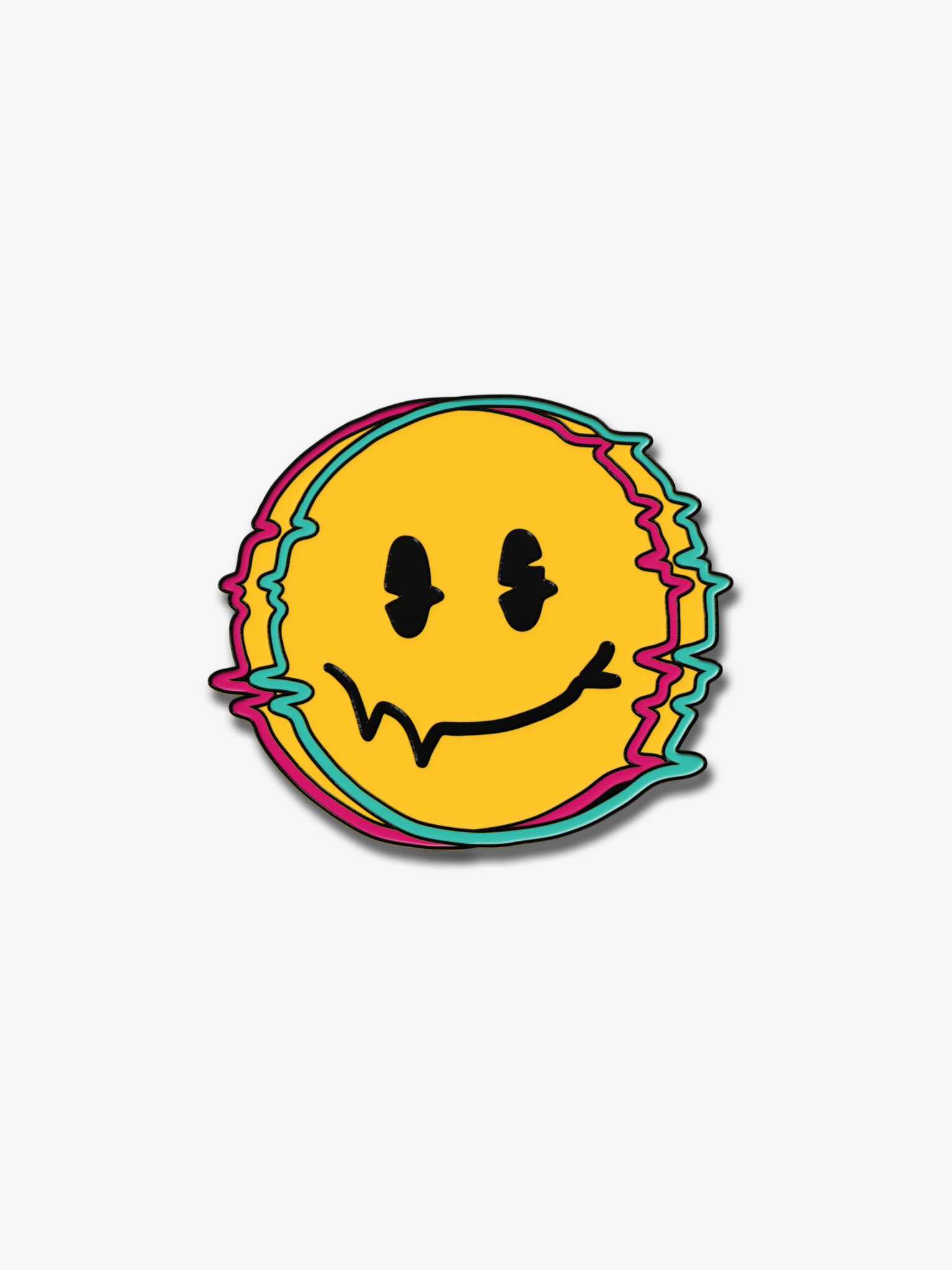 Glitch Smiley Pin