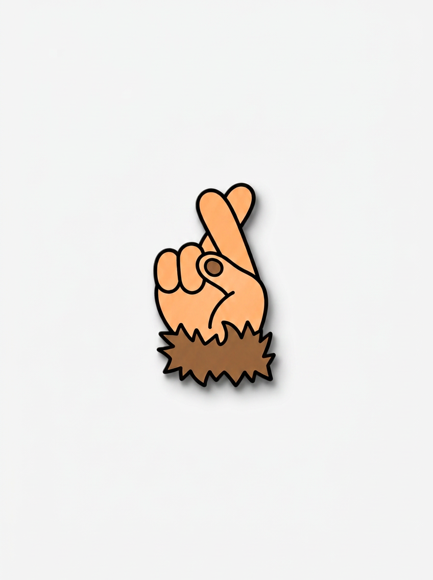 Fingers Crossed Emoji Pin