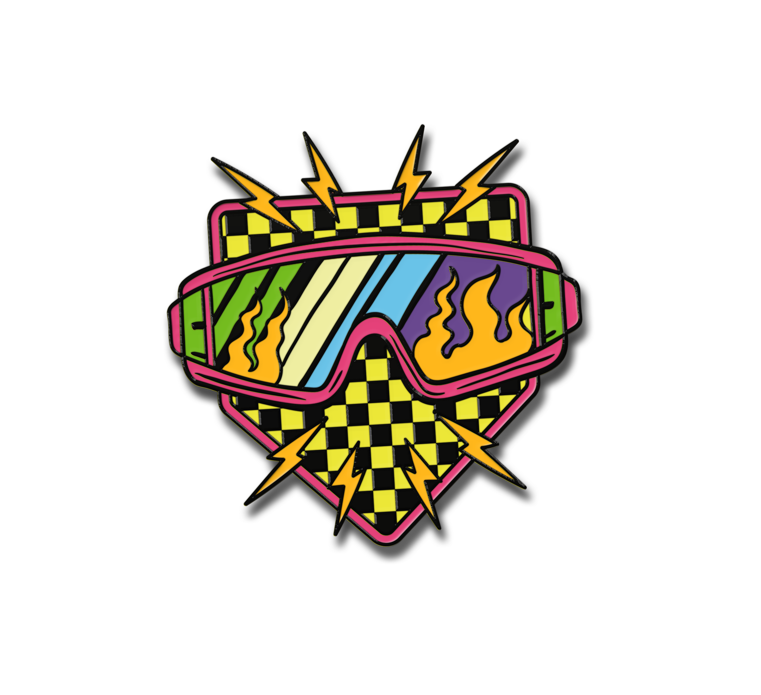 Flaming Goggles Pin