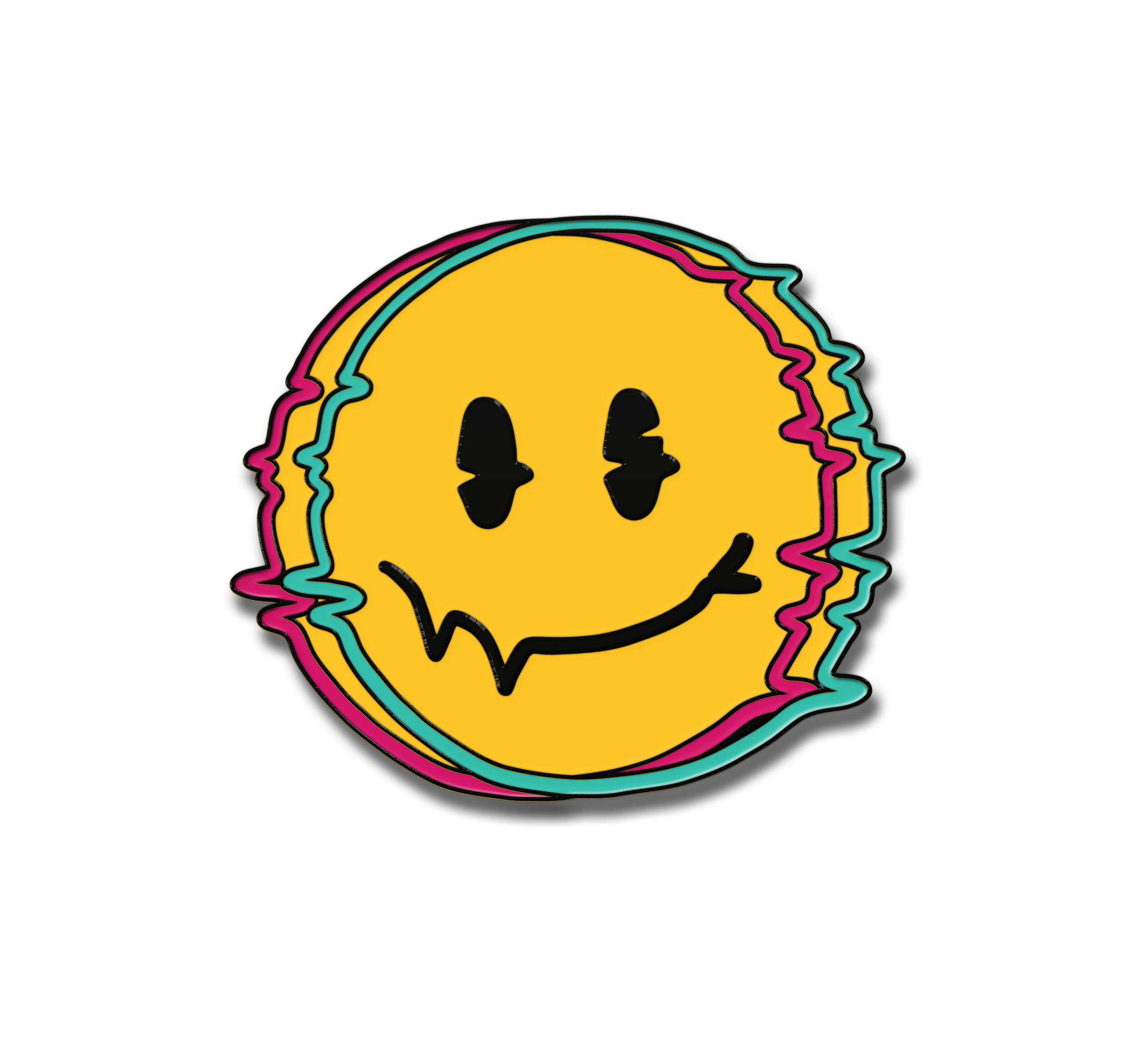 Glitch Smiley Pin